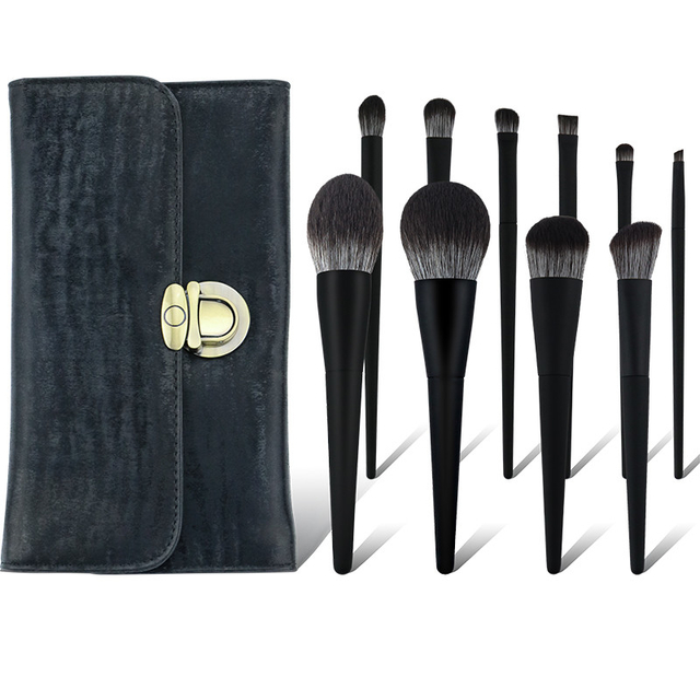 10pcs Premium Cosmetic Makeup Brush Set Cruelty Free Microcrystalline Hair Rubber Oil Processing
