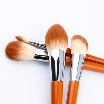 Set Of Ten Makeup Brushes Set Vegan Synthetic Fibres High Gloss
