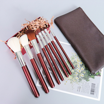 Must Have Cosmetic Brushes Luxury Set For Girls Makeup Dark Red Color