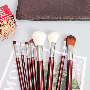 Must Have Cosmetic Brushes Luxury Set For Girls Makeup Dark Red Color